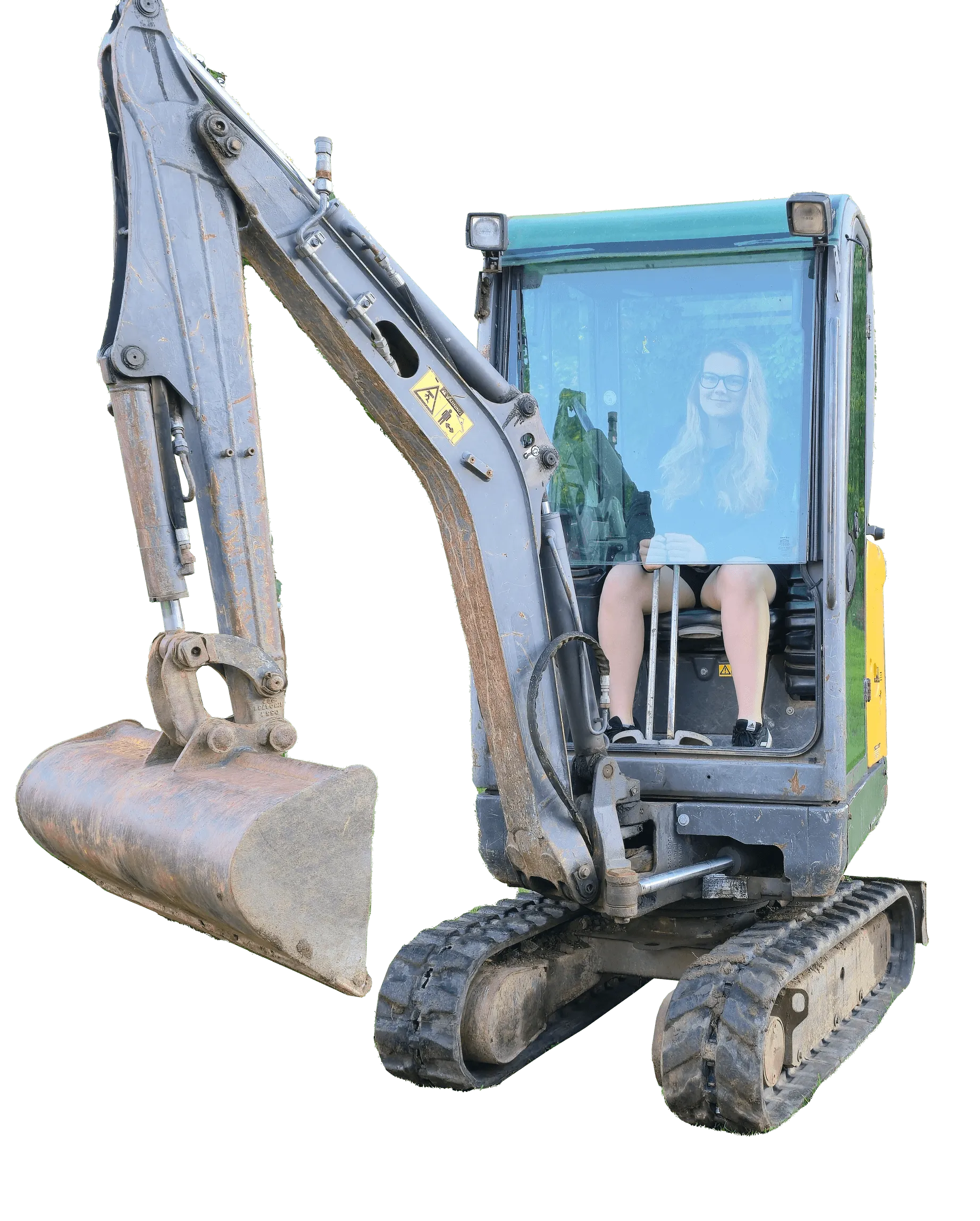 Minibagr Volvo EC18D - detail lopat a hydrauliky