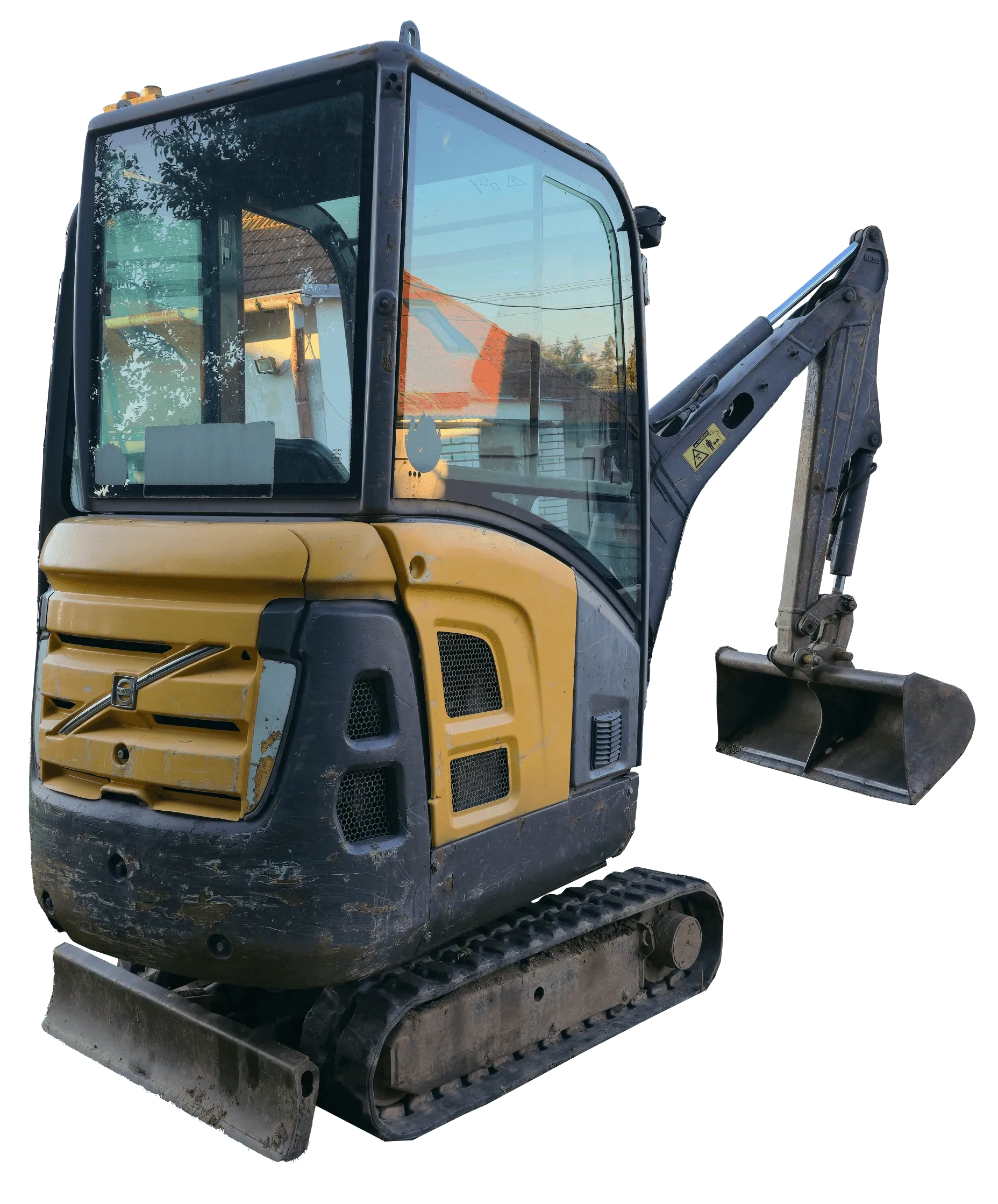 Minibagr Volvo EC18D - kompaktní rozměry pro stísněné prostory